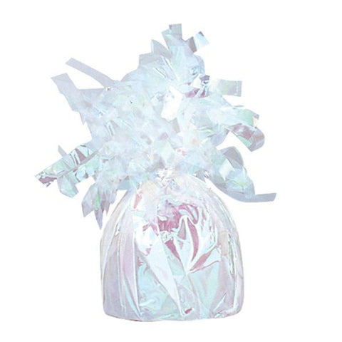 iridescent foil balloon weight to hold bouquets down to the ground
