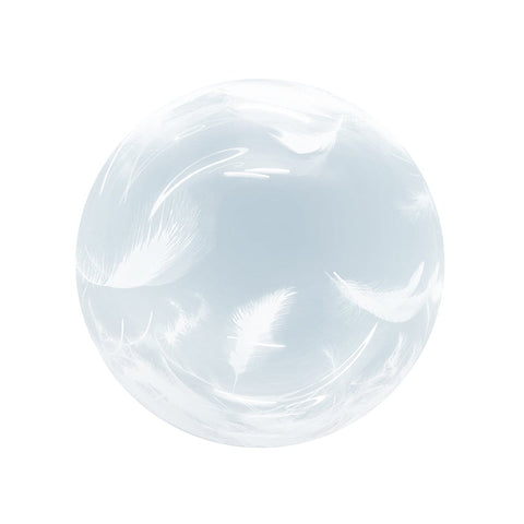 Buy Balloons Bubble Balloon, White Feathers, 18 Inches sold at Balloon Expert