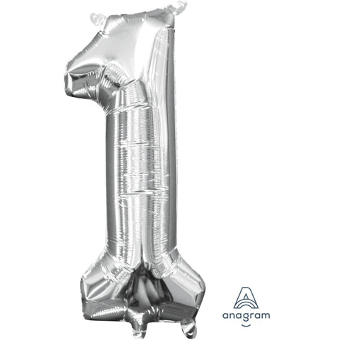Buy Balloons SIlver Number 1 Foil Balloon, 16 Inches sold at Balloon Expert