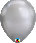 12" Metallic Silver Latex Balloon, Helium Inflated from Balloon Expert