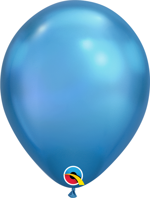 Ballon Latex Bleu Métallique 12 po, Gonflé à l'Hélium l Balloon Expert