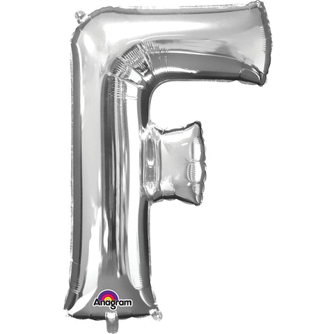 Buy Balloons Silver Letter F Foil Balloon, 34 Inches sold at Balloon Expert