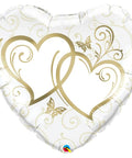 Buy Balloons Gold Entwinned Heart Foil Balloon, 18 Inches sold at Balloon Expert