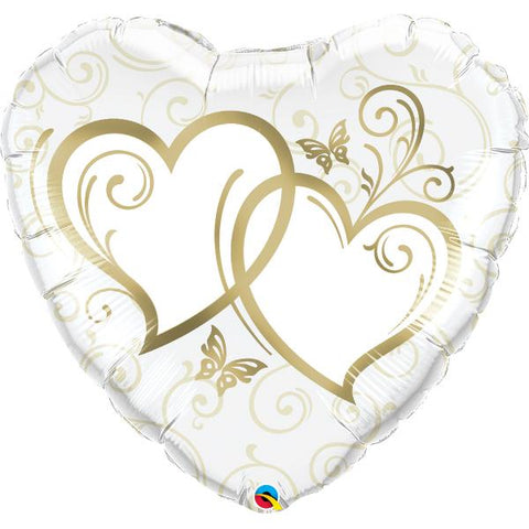 Buy Balloons Gold Entwinned Heart Foil Balloon, 18 Inches sold at Balloon Expert