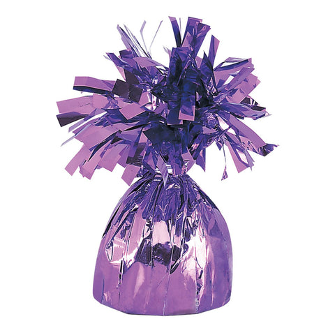 small lavender foil balloon weight to hold balloon bouquets