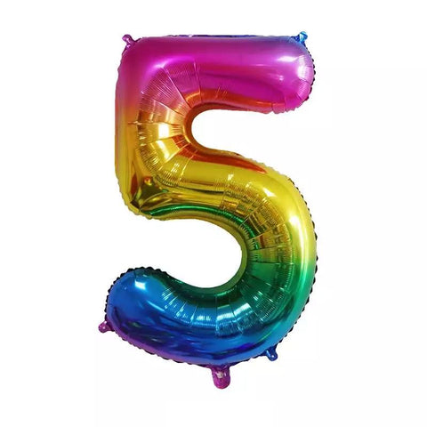 Buy Balloons Rainbow Ombre Number 5 Foil Balloon, 34 Inches sold at Balloon Expert