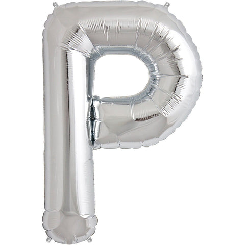 Buy Balloons Silver Letter P Foil Balloon, 16 Inches sold at Balloon Expert