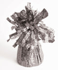 small silver holographic foil balloon weight to hold balloon bouquets