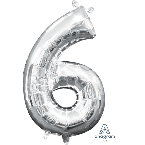 Buy Balloons SIlver Number 6 Foil Balloon, 16 Inches sold at Balloon Expert