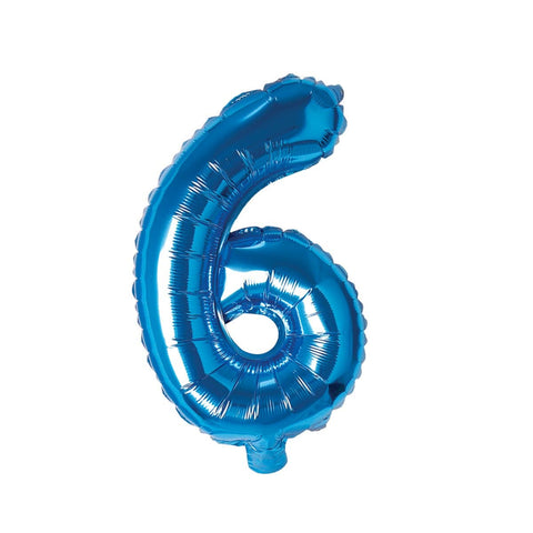 Buy Balloons Blue Number 6 Foil Balloon, 16 Inches sold at Balloon Expert