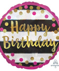 Buy Balloons Pink And Gold Happy Birthday Foil Balloon, 18 Inches sold at Balloon Expert