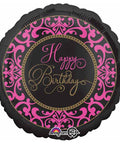 Buy Balloons Black, Gold And Pink Happy Birthday Foil Balloon, 18 Inches sold at Balloon Expert