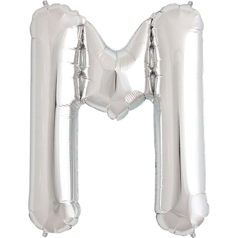 Buy Balloons Silver Letter M Foil Balloon, 34 Inches sold at Balloon Expert