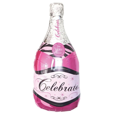 Buy Balloons Pink Champagne Bottle Supershape Foil Balloon sold at Balloon Expert