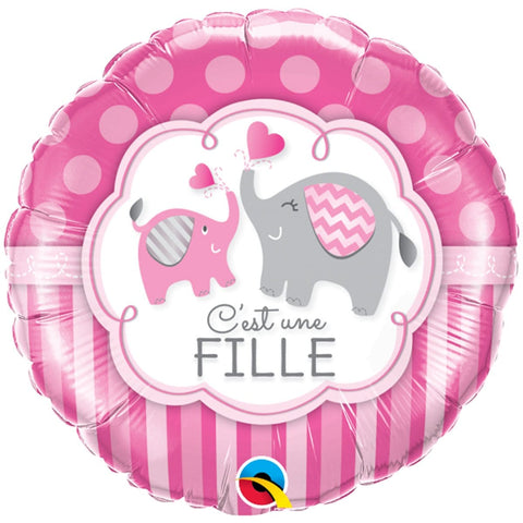 Buy Balloons C'est Une Fille Elephant Foil Balloon, 18 Inches sold at Balloon Expert