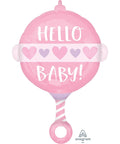 Buy Balloons Baby Girl Rattle Toy Balloon, 18 Inches sold at Balloon Expert
