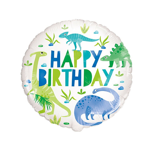 Buy Kids Birthday Blue & Green Dinosaur Foil Balloon, 18 Inches sold at Balloon Expert