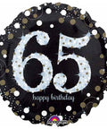 Buy Balloons 65th Birthday Black And Gold Foil Balloon, 18 Inches sold at Balloon Expert