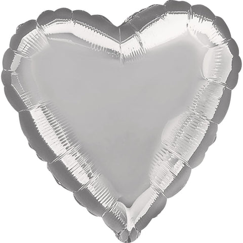 Buy Balloons Silver Heart Foil Balloon, 18 Inches sold at Balloon Expert
