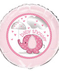 Buy Baby Shower Umbrellaphants Pink mylar foil balloon, 18 inches sold at Balloon Expert