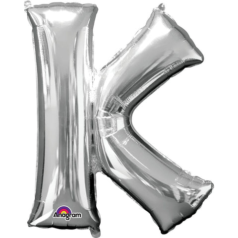 Buy Balloons Silver Letter K Foil Balloon, 34 Inches sold at Balloon Expert