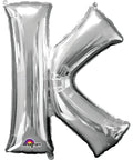 Buy Balloons Silver Letter K Foil Balloon, 16 Inches sold at Balloon Expert