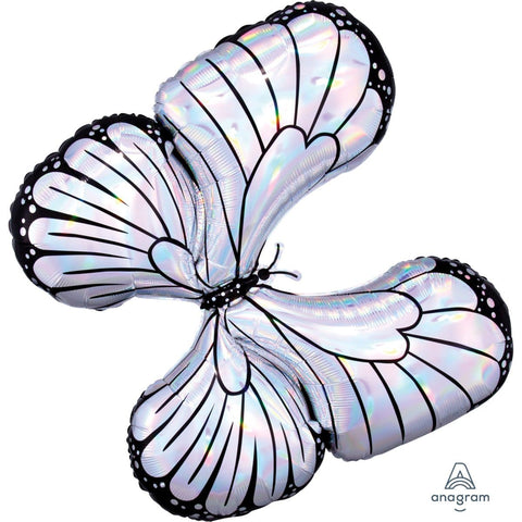 Buy Balloons White Iridescent Butterfly Supershape Balloon sold at Balloon Expert
