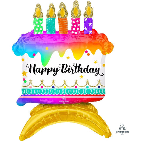 Buy Balloons Happy Birthday Cake Air Filled sold at Balloon Expert