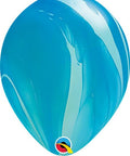 12" Blue Agate Latex Balloon, Helium Inflated from Balloon Expert