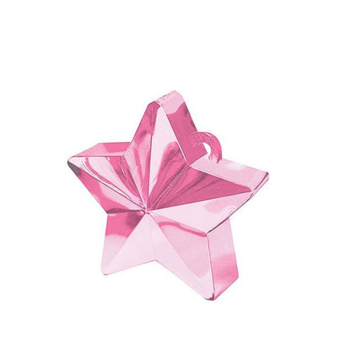 pink metalic star shape balloon weight to hold down bouquets of balloons