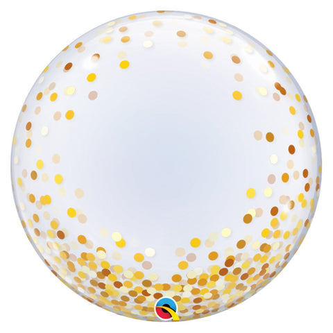 Buy Balloons Gold Dots Clear Bubble Deco. Balloon sold at Balloon Expert