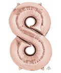 Buy Balloons Rose Gold Number 8 Foil Balloon, 16 Inches sold at Balloon Expert