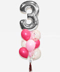 Fuchsia and Pink - Number Confetti Balloon Bouquet
