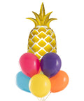 Pink Green & Gold Pineapple Balloon Bouquet Multicolor