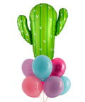 Green Cactus Balloon Bouquet Pink