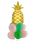 Pink Green & Gold Pineapple Balloon Bouquet