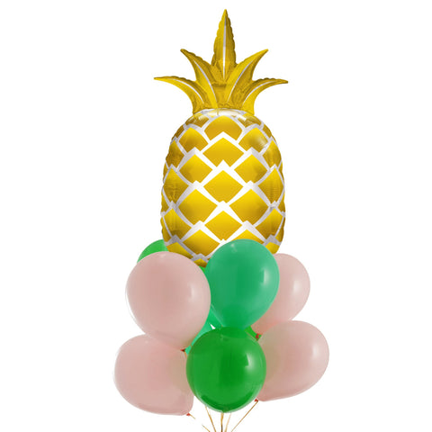 Pink Green & Gold Pineapple Balloon Bouquet