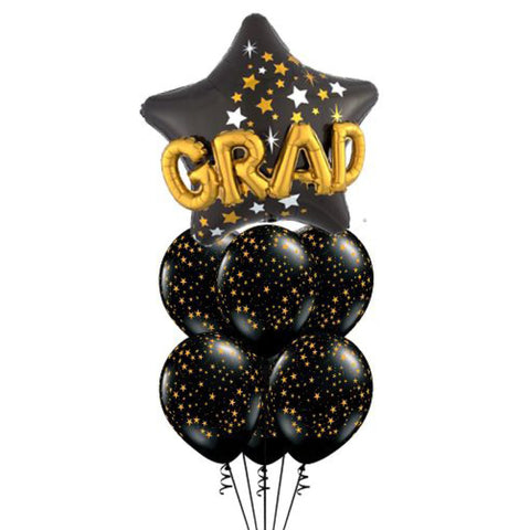 Black Grad Balloon Bouquet Graduation