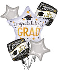 Black & Silver Congratulations Grad Foil Bouquet Graduation