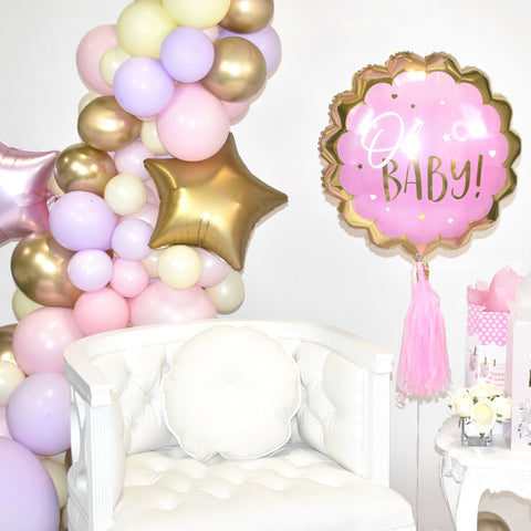 Pink Lilac And Gold Balloon Garland