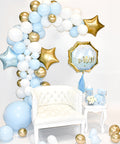 Blue White And Gold Balloon Garland