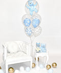Blue And White - Baby Boy Bear Balloon Bouquet