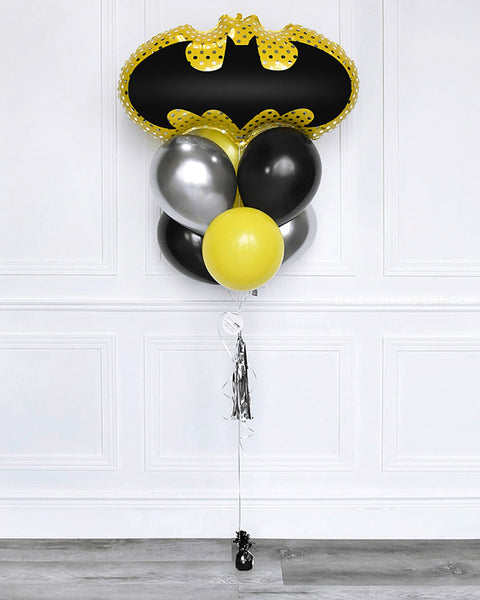 Black, Yellow, and Silver - Batman Balloon Bouquet  - Set of 7_2