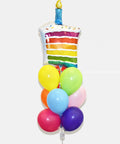 Rainbow Birthday Cake Balloon Bouquet - Set of 10