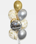 Gold and Silver - Birthday Confetti Balloon Bouquet