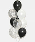 Black and White - Confetti Balloon Bouquet