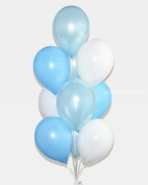 Blue and White - Balloon Bouquet - Set of 10 balloons