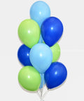 Blue and Green - Balloon Bouquet - Set of 10 balloons