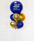Blue And Gold - Personalized Jumbo Balloon Bouquet
