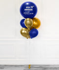 Blue And Gold - Personalized Jumbo Balloon Bouquet